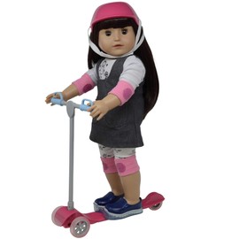 The New York Doll Collection 18" Scooter & Helmet Set - Accessories for 18in Dolls, Bike Play Set (Scooter+Helmet)