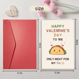Qiavor Funny Taco Valentines Day Card for Him, Cute Valentines Day Card for Husband Boyfriend, Happy Valentines Day Gifts from Girlfriend Wife