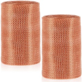 Gisafai 8" x 100 ft Copper Mesh Rodent Control for Mice Rat Pure Copper Fill Fabric Hole Filler Flexible Copper Wool Mouse Trap for Bat Snail Bird Control Hole Blocking Gardening Sealing Water Opening