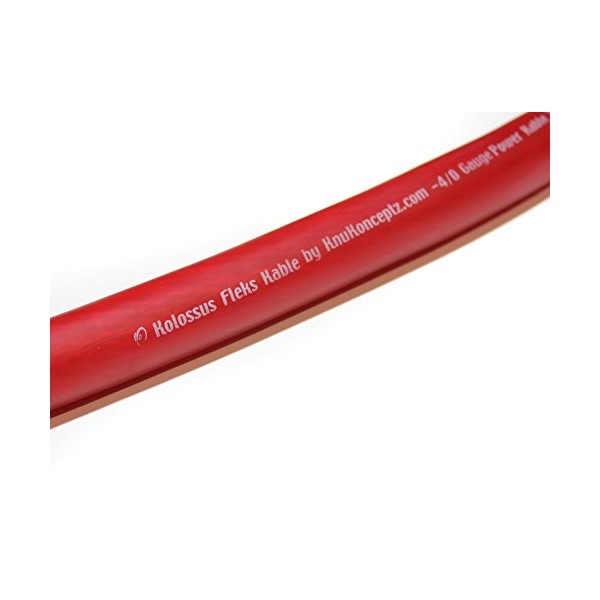 KnuKonceptz Kolossus Flex Kable 4/0 (0000) Gauge Red Power Wire