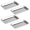4 Pcs Metal Laboratory Supplies Trays, Stainless Steel Trays, Rectangular