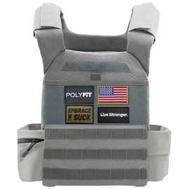 Polyfit (Fortify) Weighted Vest for Strength and Endurance Training, Fitness Workouts, Running, WODs - GREY