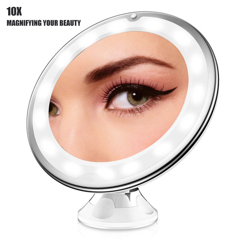 10X Magnifying Makeup Mirror With Lights Portable LED Lighted Cosmetic