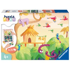 Ravensburger Puzzle & Play: Jungle Exploration 2 x 24 Piece Jigsaw Puzzle Set for Kids - 05593 - Every Piece is Unique, Pieces Fit Together Perfectly
