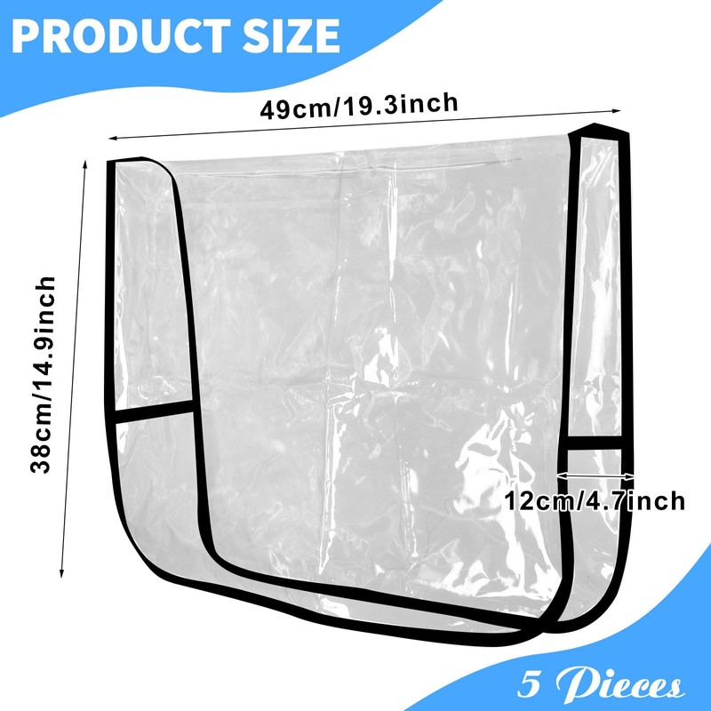 5Pcs Clear PVC Salon Chair Protector - Fits Most Standard