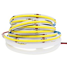 Tesfish LED Strip Light 24 V, LED Strip COB White 6000 K 5 m 320 LEDs/M Total 1600 LEDs Neon Light Flexible LED Light Strip for Party, Counter, Shelf, Home Decor