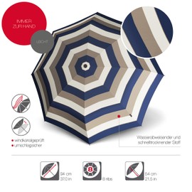 Knirps Pocket Umbrella T.010 manual plain - very light - small and compact - storm resistant - windproof - Multicolour -