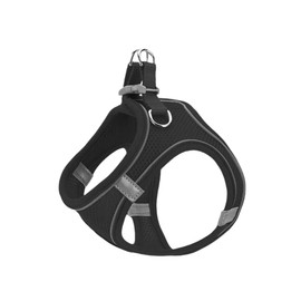 Small Cat Dog Harness, Step in Dog Harness,Soft Mesh Reflective Breathable Vest Harnesses,Easy Walk Harness with Safety Buckle for Escape Proof Puppy Kitten Vest for Extra Small Dogs Cats (Black, L)