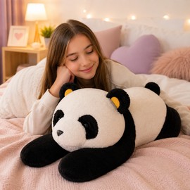 Giant Panda Plush Toy 60cm-80cm Soft Stuffed Animal Pillow, Cute Cartoon Bear Cuddle Cushion for Kids & Adults Birthday Christmas Gift