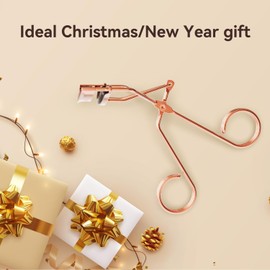 Eyelash Curler for Women, Golden Professional Lash Curler with Refill Silicone Pads; Easy to Curl Open-Eye Eyelashes Naturally in Seconds with No Pinching, No Pulling and Last Long