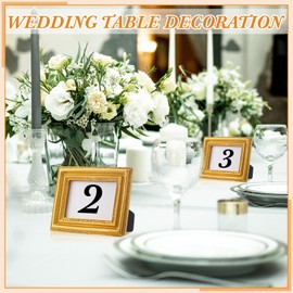 Qunclay 5 Pcs Small Gold Picture Frames Pack Mini Retro 2. 5x3. 5 Antique Tiny Ornate Photo Frames for Wall Hanging Tabletop Display Home Gallery Decor