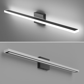 lundwa 40inch Black LED Bathroom Vanity Light Bar 36W Modern Bath Light Fixture Over Mirror Vanity Light Cool White 6000K