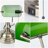 JCPYIUL Green Bankers Lamp with Pull Switch, Retro Desk Lamp