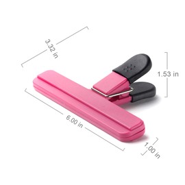 Ninth Five 6 Pack Chip Bag Clips, 6 Inch Large Size Assorted Colors Foods Snacks Bag Paper Clips, Plastic Heavy Duty Seal Grips