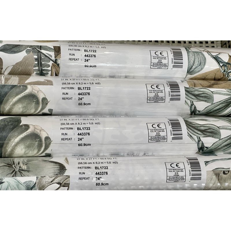 YORK NEW York Wallcoverings Butterfly House Wallpaper-Whit