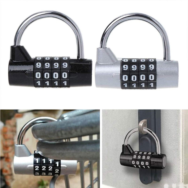 4/5-digit combination padlock, combination lock, resettable for school, gym, case,