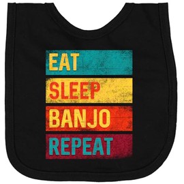 inktastic Eat Sleep Banjo Repeat Newborn Bib Black 426d7