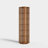 YOWOS Rotating 360 Display Spinning Bookshelf Tower, Bamboo Floor Standing