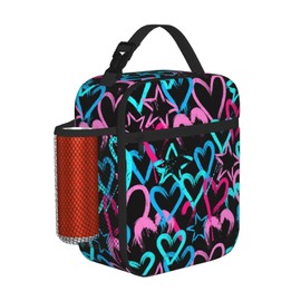 YANGZHI Colorful Love Heart Cool Lunch Box For Teenage Girls Boys Men Women - Portable Lunch Bag - Insulated Lunchbox - Kid Reusable School Lunch Boxes