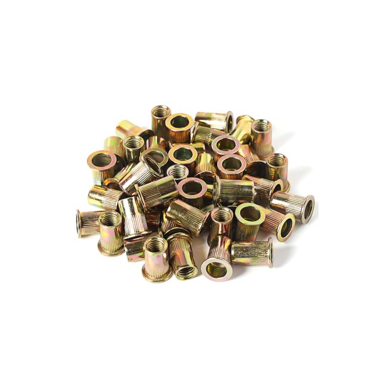 100PCs Carbon Steel 3/8-16 Rivet Nuts Zinc Plated Head Insert