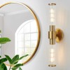 Vaziden Bathroom Light Fixtures, Gold Wall Sconce in Threaded Glass