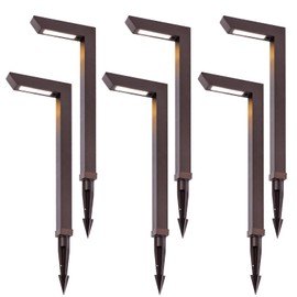 Energetic 3CCT Low Voltage Landscape Lights, 5W 200LM IP65 Waterproof LED Pathway Lights, 50000 Hrs, Outdoor Landscape Lighting, Square Modern Side Lit, Die-cast Aluminum Housing, ETL Listed, 6 Pack