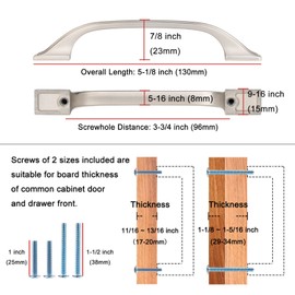 KOOFIZO 30-Pack Square Foot Craftsman Cabinet Bow Pull - Oil Rubbed Bronze Furniture Handle, 3.8 Inch/96mm Screw Spacing for Kitchen Cupboard Door, Bedroom Dresser Drawer, Bathroom Wardrobe Hardware