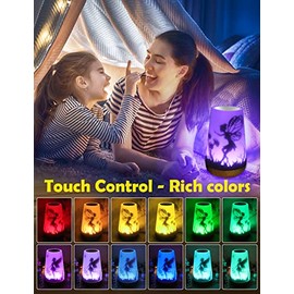 Mostof Mostof Fee Nachtlicht fr Kinder, LED Nachtlicht mit Fernbedienung Dimmbar Touch Control, Fee Figuren mit Flgeln, RGB Farben (Elfen) (Fee-16 Farbe)