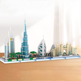 DAHONPA Dubai Skyline Architecture Micro Building Blocks Set, 2220 Pieces with Iconic landmarks Building, City Line Collection Model, Gift for Kid and Adult