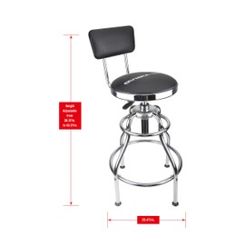 Olympia Tools 82-738 Adjustable Hydraulic Work Stool, Black