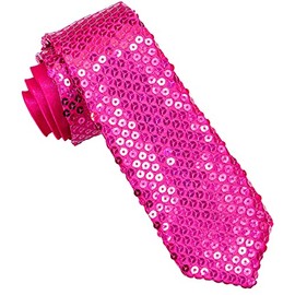 WIDMANN Pink Fancy Dress Sequinned Necktie