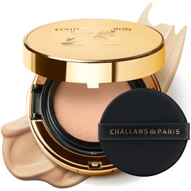 [CHALLANS de PARIS] Couture Cushion de Premier Cream Foundation - Radiant Skin, Flawless Finish, High Coverage, Hydrating Glow, Premium Mesh Cushion, Long-Lasting Wear, 23 Medium Beige, 0.35 oz