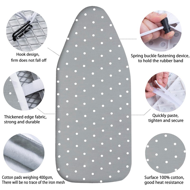 MZXcuin Small Ironing Board Cover Scorch Resistant, Table top Ironing