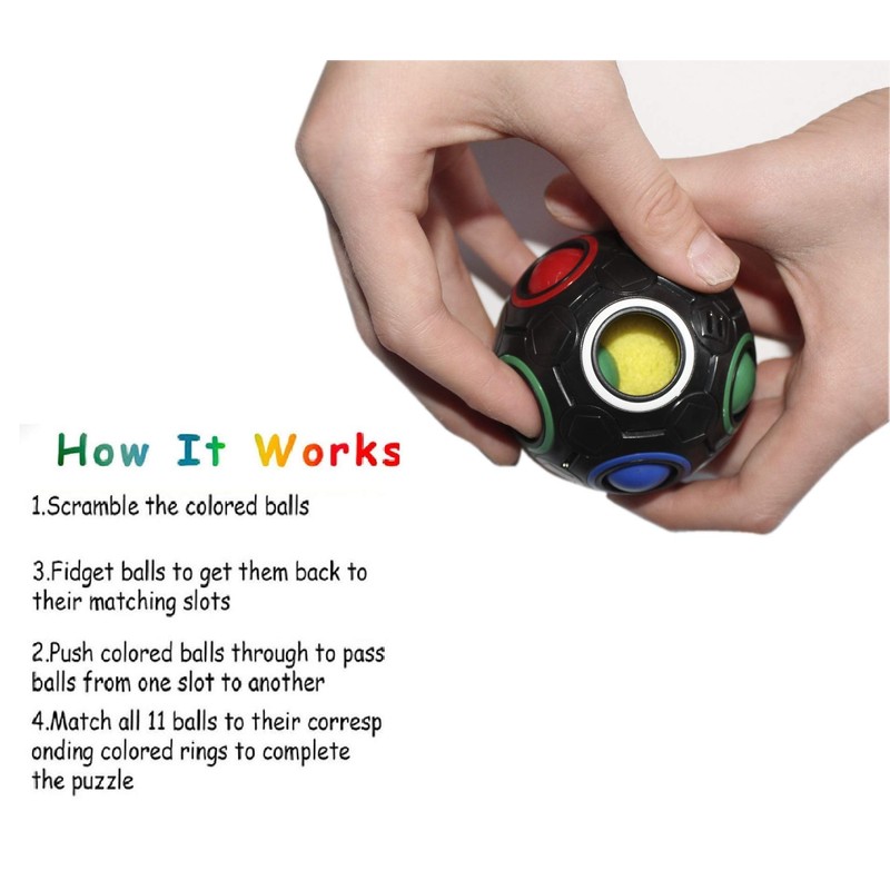 Rubik's Cube Rainbow Ball Color Matching Puzzle, Fun Addictive Educational