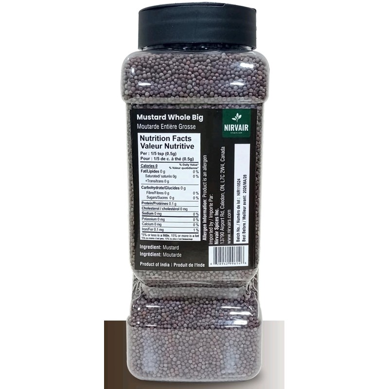 Mustard Whole Big, Premium Natural Quality, 500g, 17.6oz