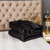 Bedding_Dreamer Silk Like Black Comforter Satin Comforter Set Queen Silky