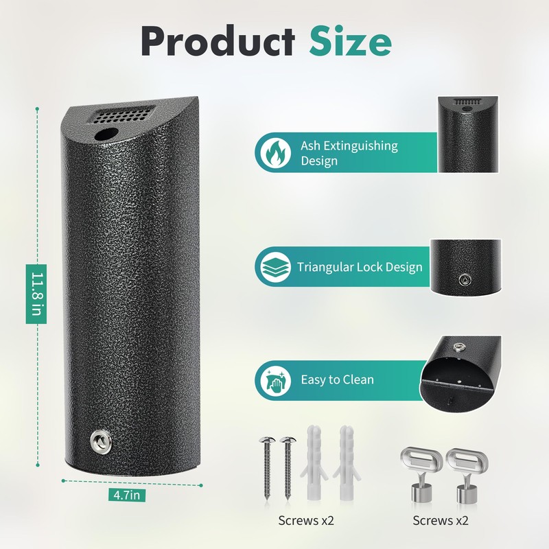 MHHQ Wall Mounted Trash Can Outdoor Commercial Receptacles Container Disposal