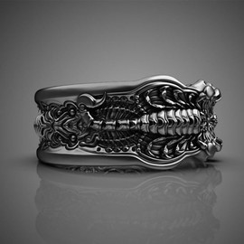 Auriselle Men's Ring Adjustable Scorpion Totem Vintage Viking Retro Open Ring Thumb Ring Gothic Jewellery Gifts for Men Boys Father, Metal, No Gemstone
