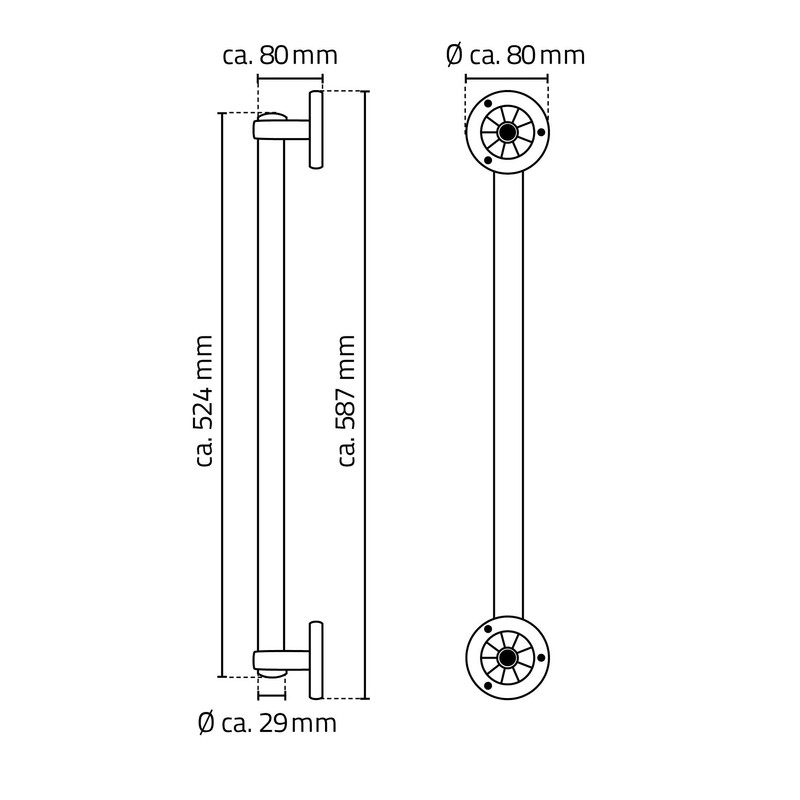 RIDDER Pro Grab Rail Glossy Chrome 60 cm