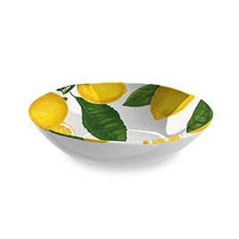 Tarhong TT20745876 Fresh Lemon Server Bowl, 12.2 inches (31 cm), Large, Serving Bowl, Deep Plate, Dishware, Crack Resistant, Plastic, Dishwasher Safe, Stylish, Cute, Lightweight, Outdoor, Camping,