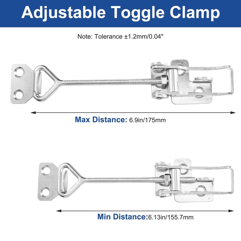 RiaYer Industrial Strength Toggle Clamp Set, 304 SS Locking Hasp