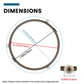 SATUY Microwave Turntable Ring, 7.5" Microwave Oven Glass Plate Tray Support, Rotating Roller Support Ring with 14 mm Rollers (2 PCS)