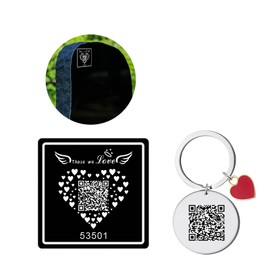 QR Memorial Webpage and QR code Memorial Plaque for Cemetery Headstone Grave Marker, Sympathy Gifts for Loss of Loved One,Collect Memories, Photos, Messages from Family/Friends(Medallion + Keychain)