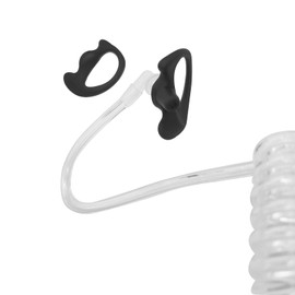 HELETUL Silicone Ear Mold for Walkie Talkie Surveillance Earpiece (Left and Right, 4 Pairs, Large, Black)