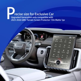 XXCIWP 2025 Terrain Screen Protector Matte for 2025 2026 GMC Terrain Elevation/Denali/AT4 15Inch 2025 2026 Terrain Accessories 2025 2026 Tempered Glass Terrain 15'' Anti-Glare