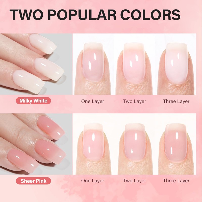 AILLSA Gel Nail Kit Short Almond Nail Tips 240pcs with