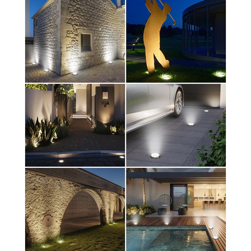 btfarm 16 Pack Solar Lights Outdoor, 8 LED Solar Ground
