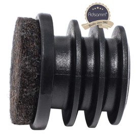 Adsamm® / 32 x Lamellar Plugs with Felt/Black/Diameter 21-23 mm/Round/Furniture Glides for Steel Tube Chairs/End Caps for Round Pipes