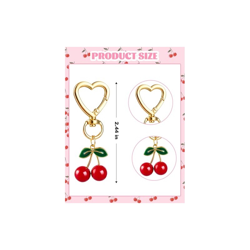 8PCS Cherry Keychain Set - Cute Decorative Bag Accessories