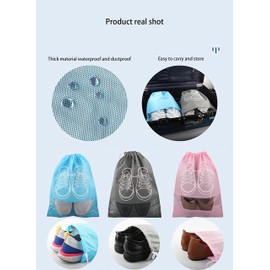 10 pcs Transparent Window Portable Travel Shoe Bag, Drawstring dustproof, Convenient Storage, Suitable for Daily Home Storage and Travel use